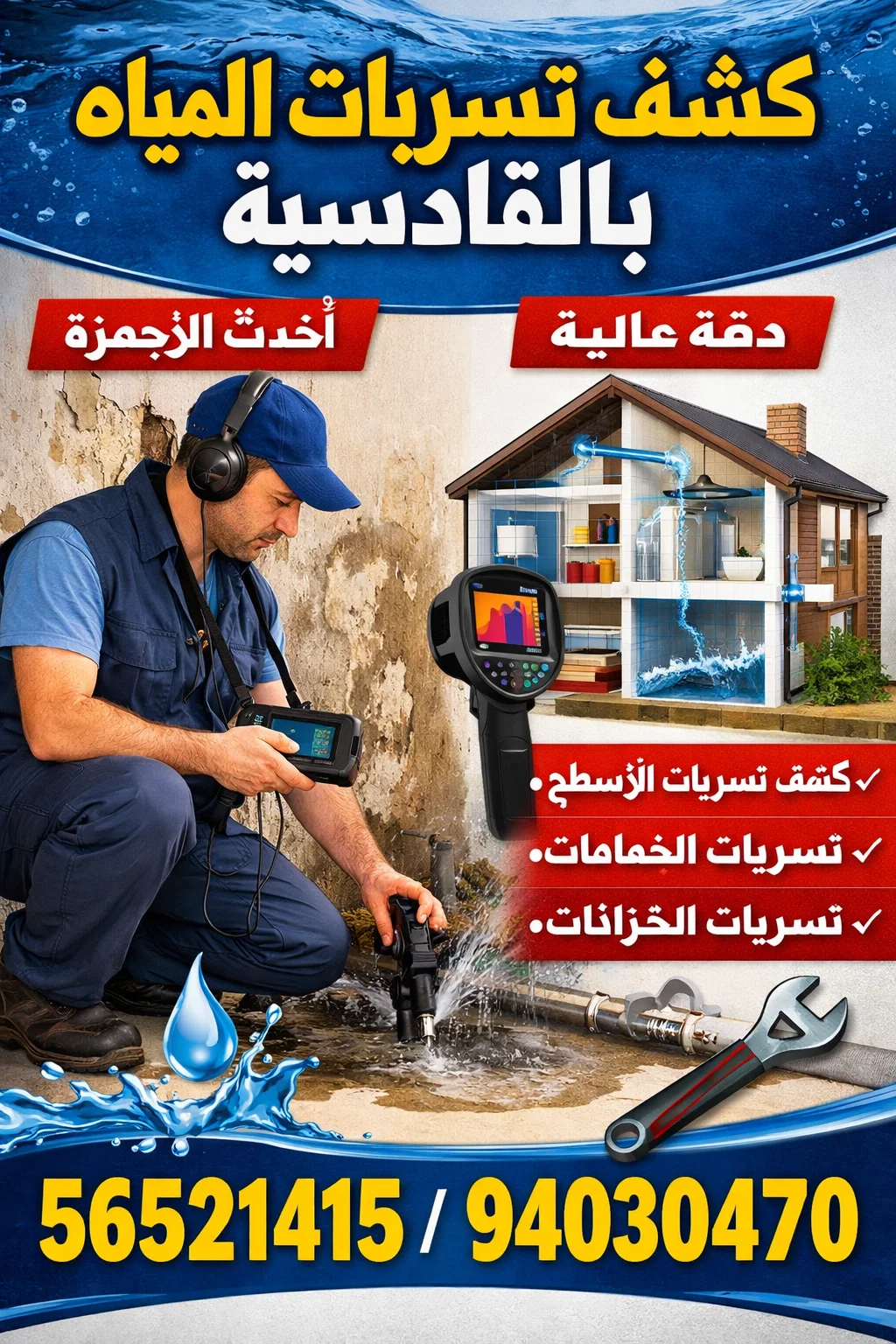 أفضل شركة كشف تسربات المياه بالقادسية